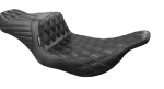 LePera, TailWhip 2-Personen-Sitzbank. „Double Diamond“-Steppmuster, schwarz